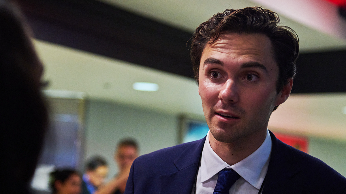 Democratic National Committee Vice Chair David Hogg, seen here on Aug. 22, 2024 in Chicago, is pledging to support primary challenges against older House Democrats in blue districts.