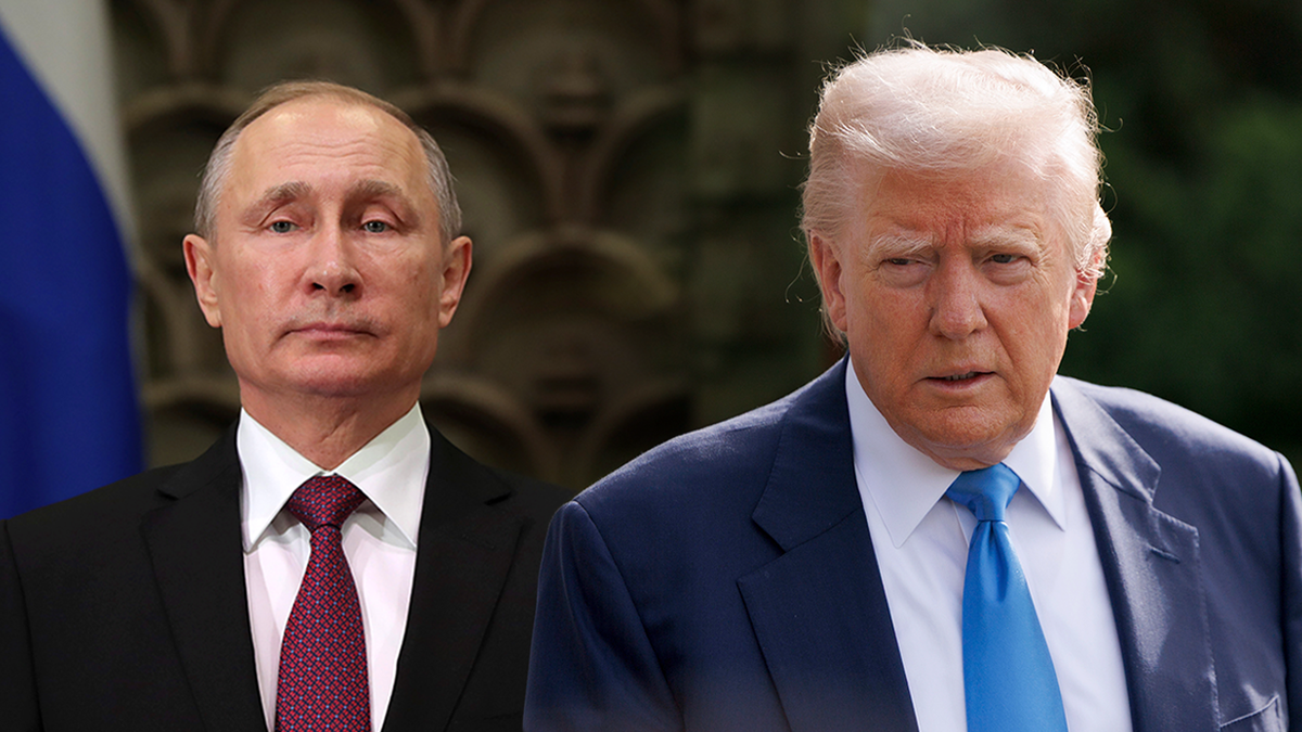 Putin and Trump in photo split