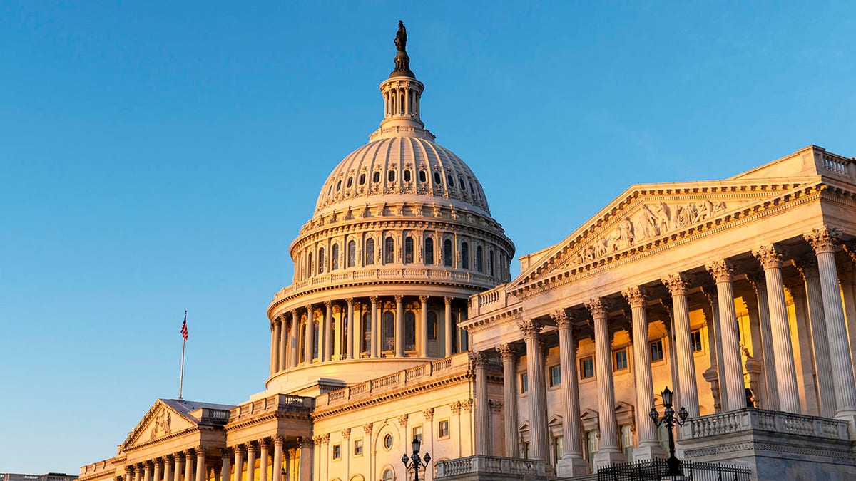 Capitol Dome in bright sunlight in morning