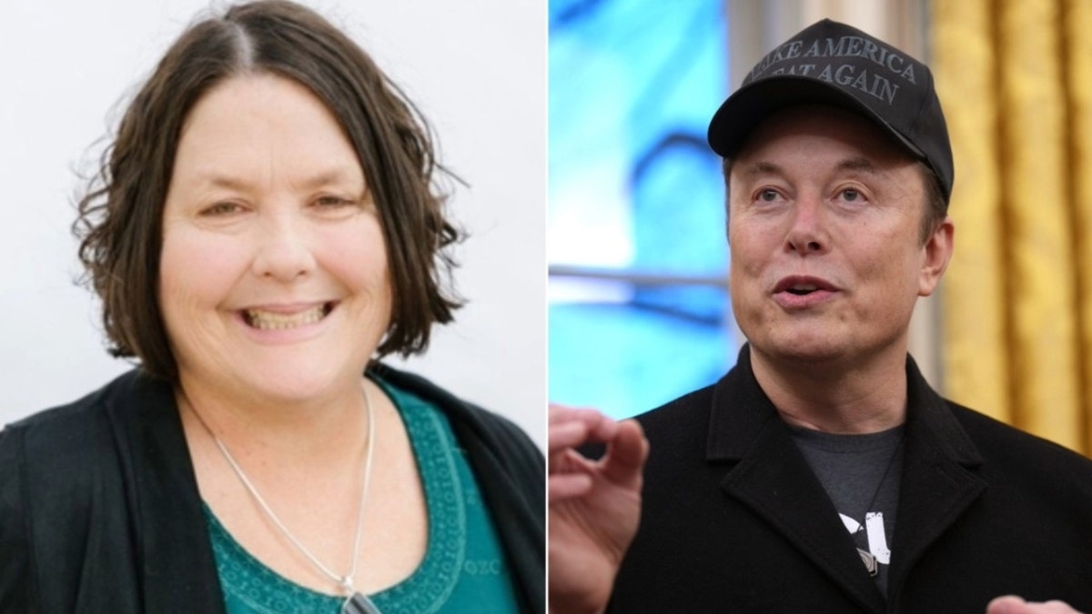 Amy Gleason, left; Musk, right