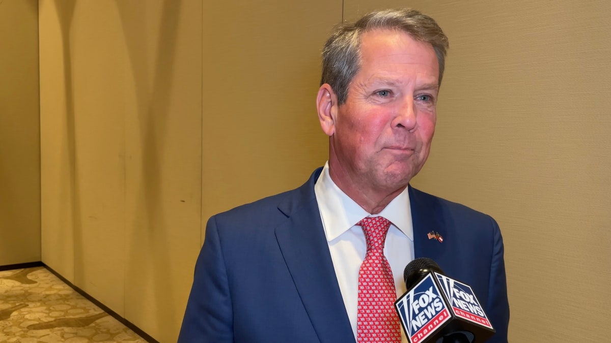 Brian Kemp talking to Fox News