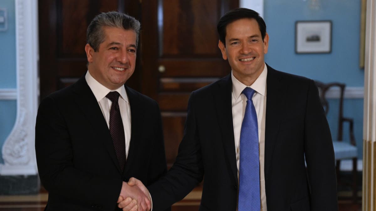 WASHINGTON DC, UNITED STATES - MAY 23: U.S. Secretary of State Marco Rubio meets with Prime Minister of northern Iraq's Kurdish Regional Government (KRG), Masrour Barzani at the Department of State in Washington, DC, United States, on May 23, 2025.