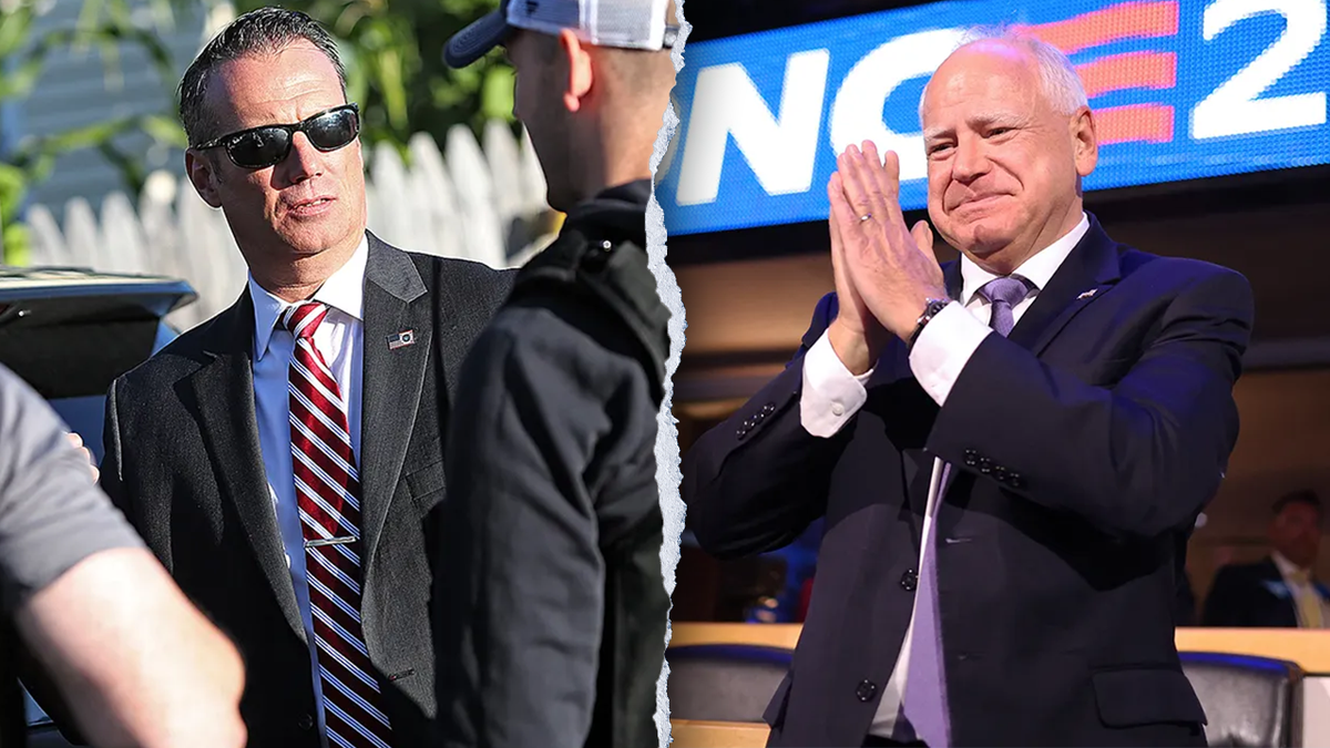 Todd Lyons, left; Tim Walz, right