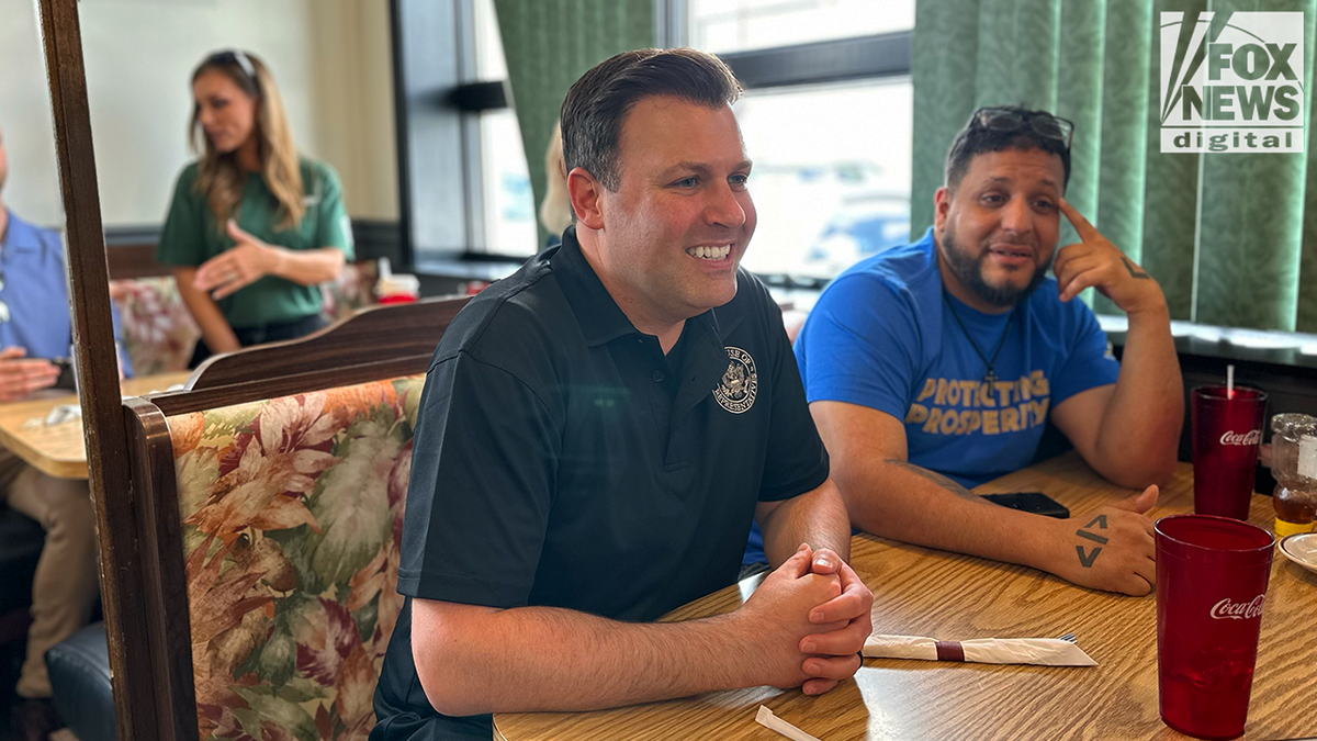 Mackenzie greets supporters at Valley Family Restaurant in Bethlehem ahead of door knocking. 