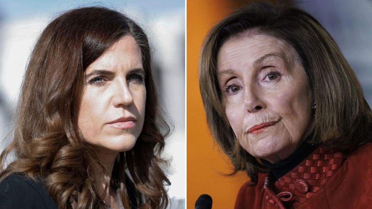 Rep. Nancy Mace, left; right; Rep. Nancy Pelosi
