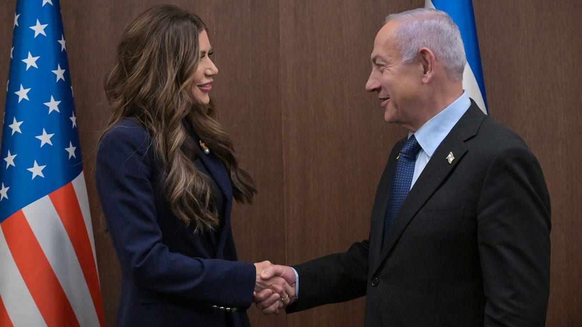 Secretary of Homeland Security, Kristi Noem and Israeli Prime Minister Benjamin Netanyahu