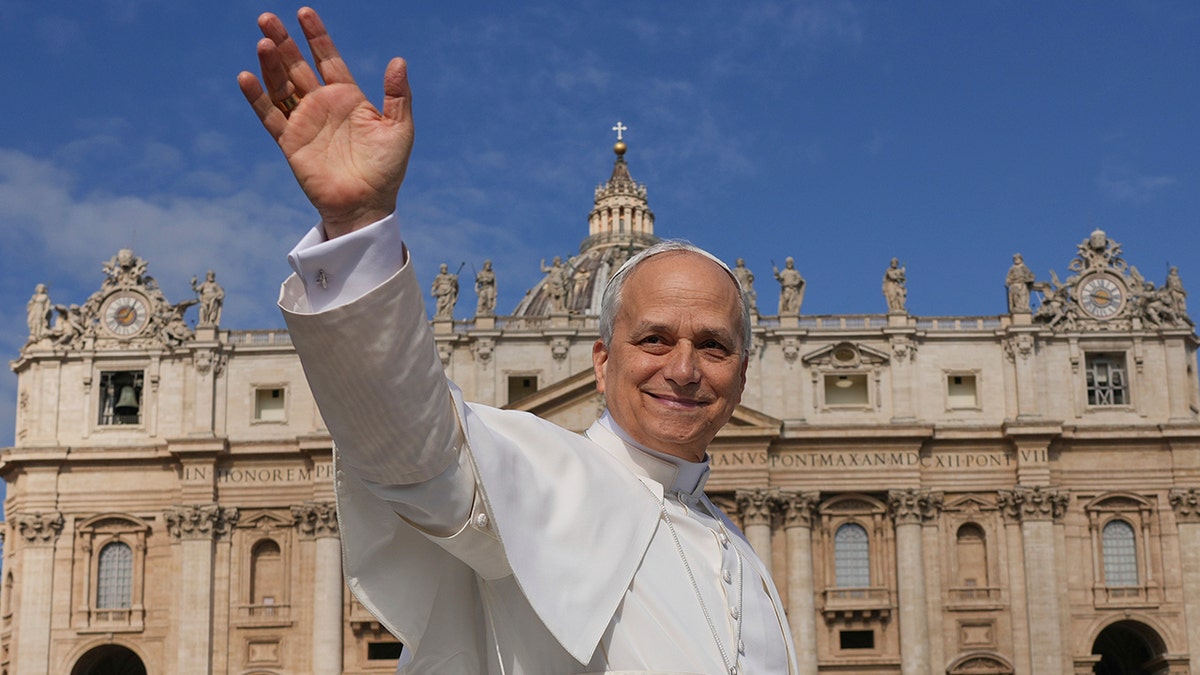 Pope Leo XIV waving in Vatican City