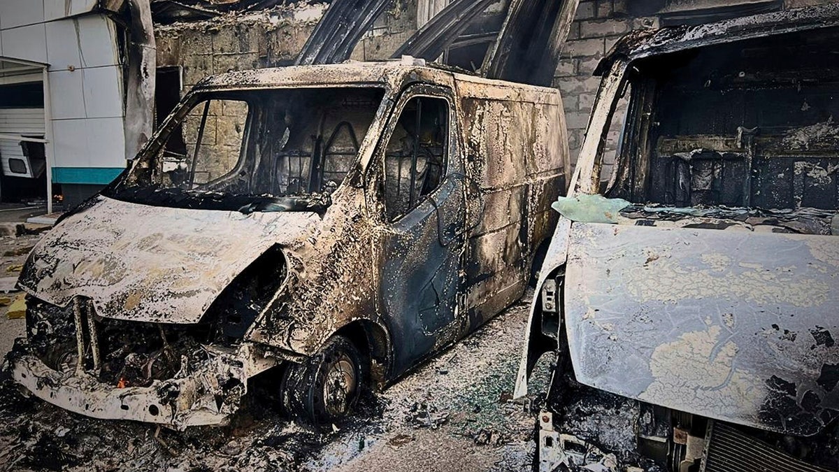 Vehicles damaged in Russia drone attack