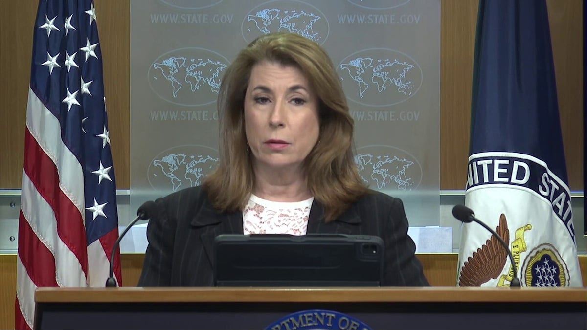 Tammy Bruce speaking to reporters