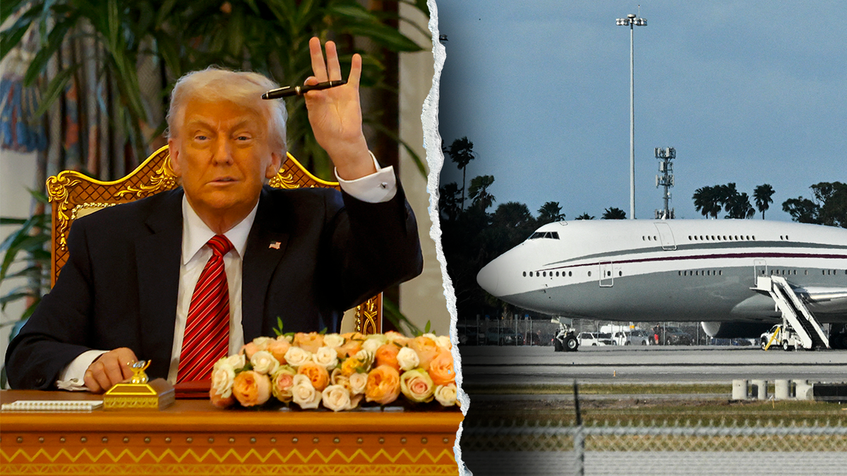 boeing jet and trump in qatar