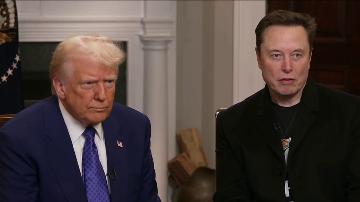 President Donald Trump with Elon Musk