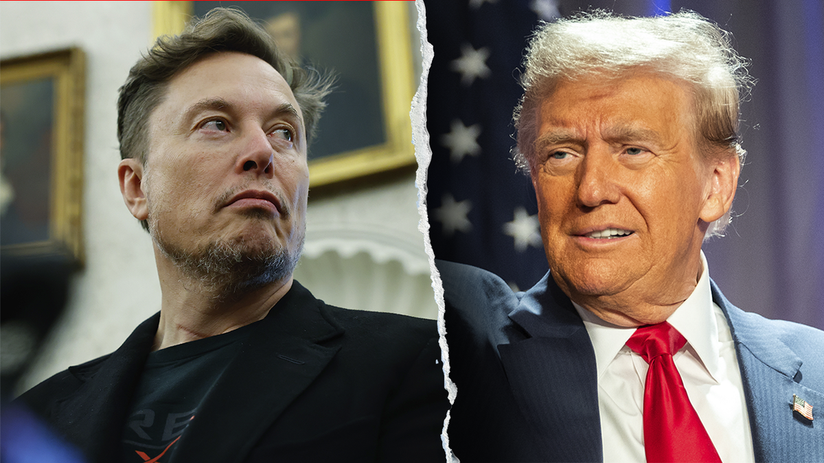 Elon Musk and President Trump in left-right split