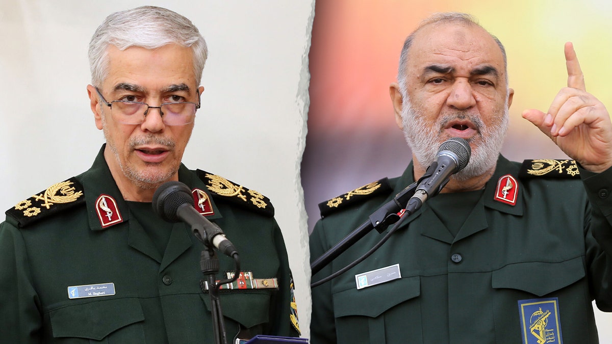 Gen. Hossein Salami, the leader of Iran's paramilitary Revolutionary Guard and Gen. Mohammad Bagheri, the chief of staff of Iranian armed forces.