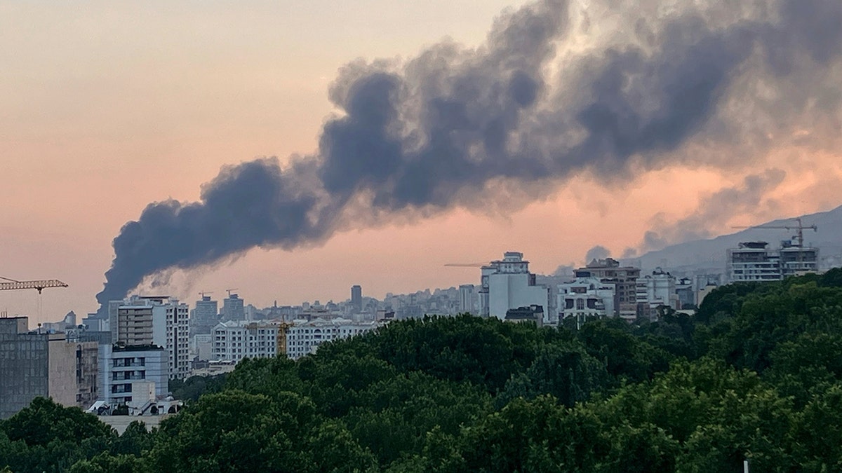 Smoke rising from building