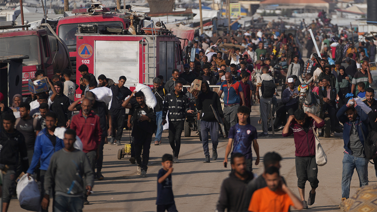Palestinian crowd in Gaza Strip