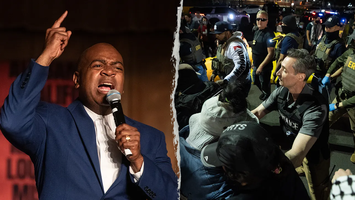Democratic Mayor Ras Baraka and an ICE agent