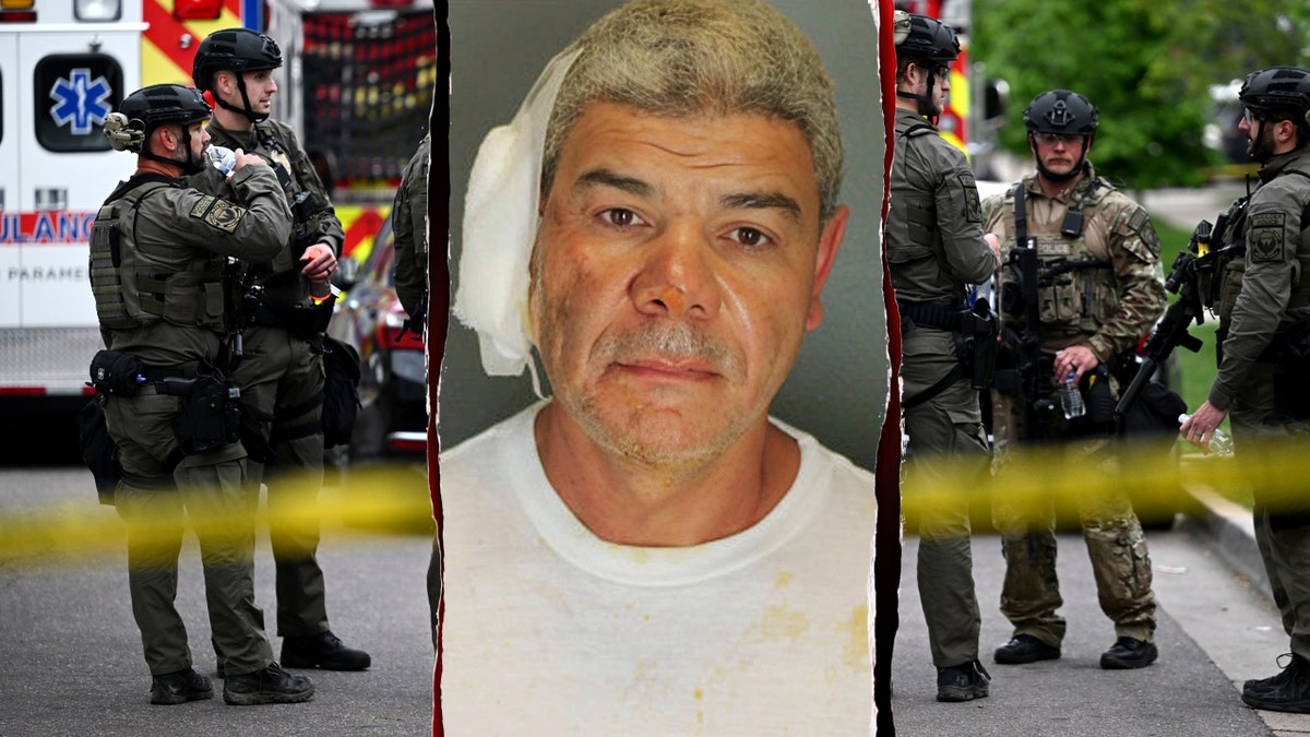 Mohamed Sabry Soliman, center, police in left, right panels.