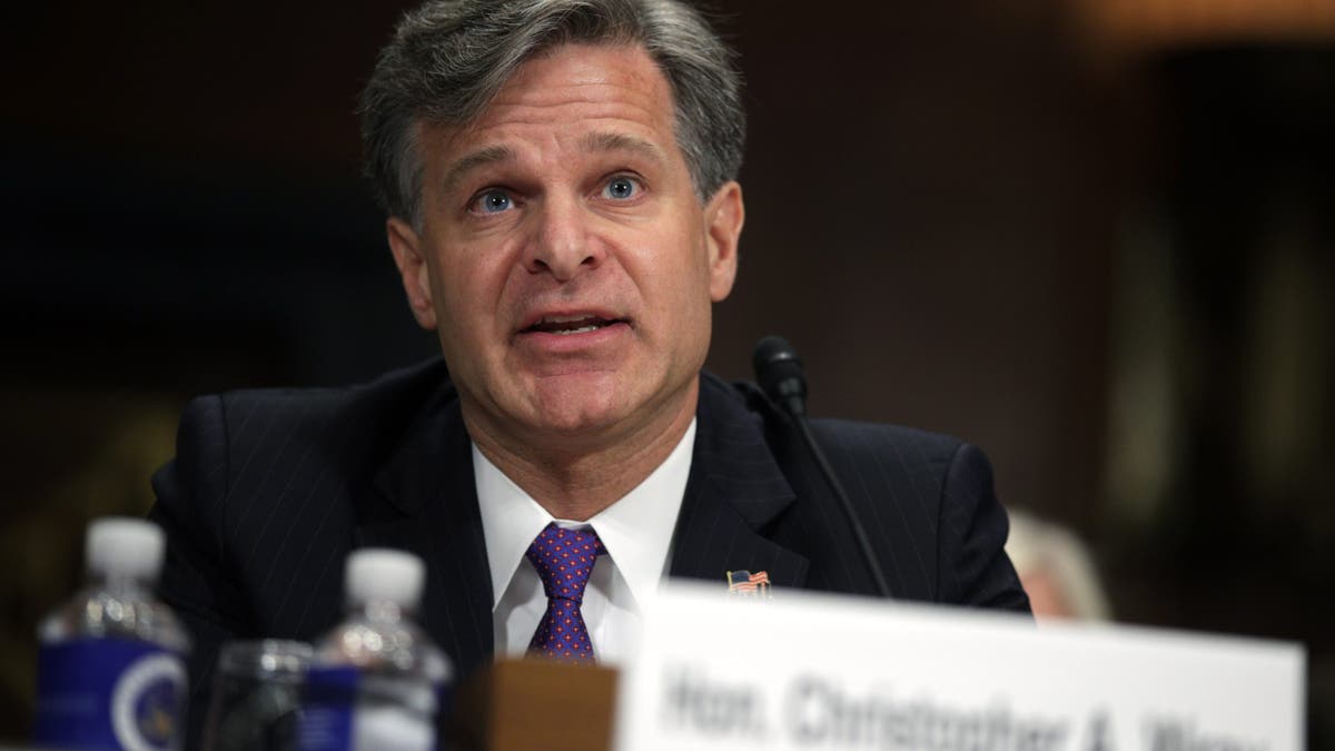 Christopher Wray speaking before the Senate.
