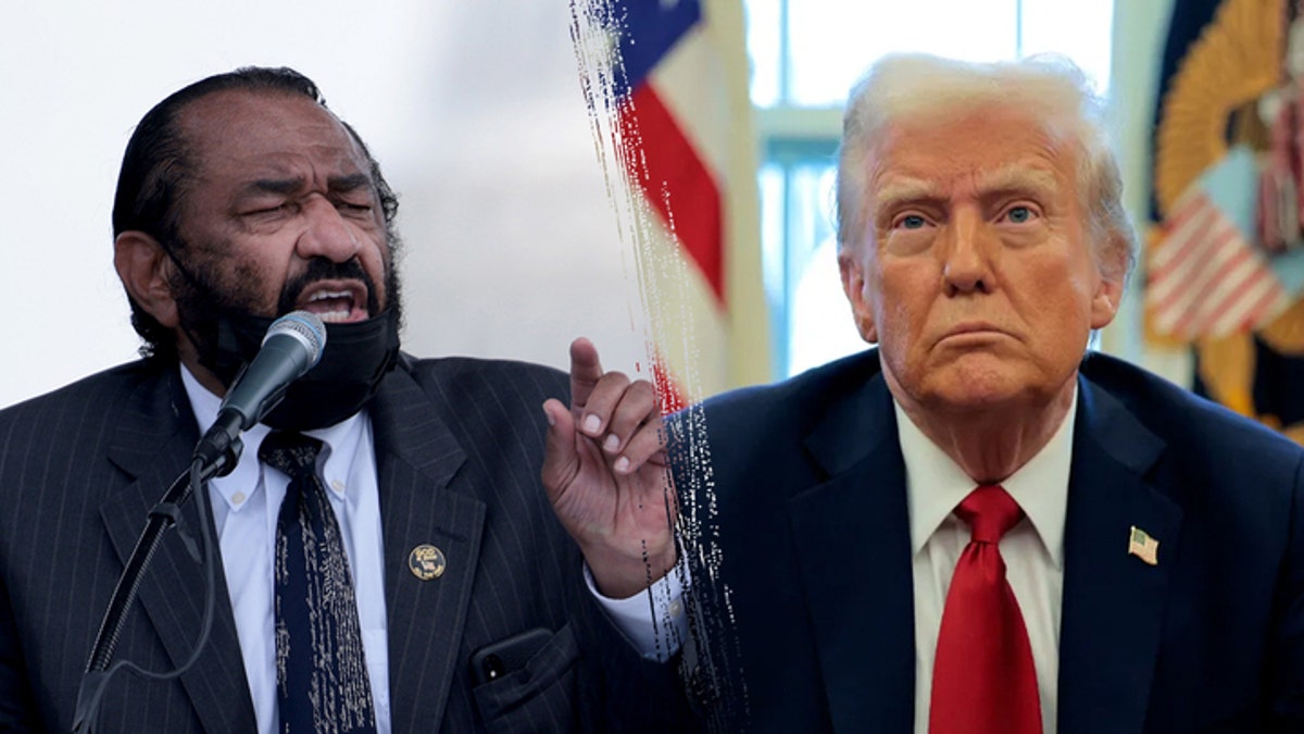 Rep. Al Green, left; President Donald Trump, right