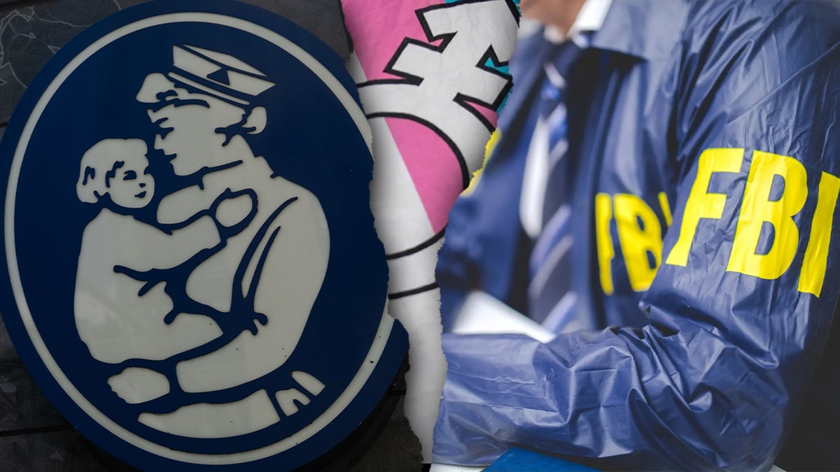 nurse with child image; transgender sign; FBI jacket