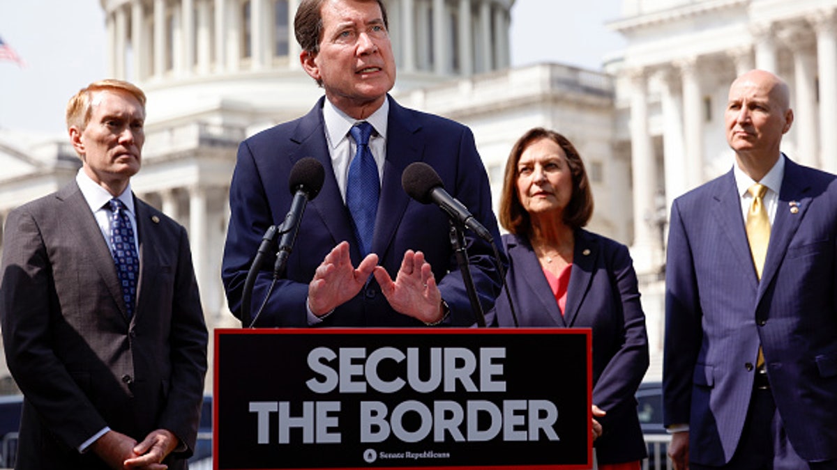Sen. Bill Hagerty speaks on border security and Title 42 during a press conference at the U.S. Capitol on May 11, 2023 in Washington, D.C.