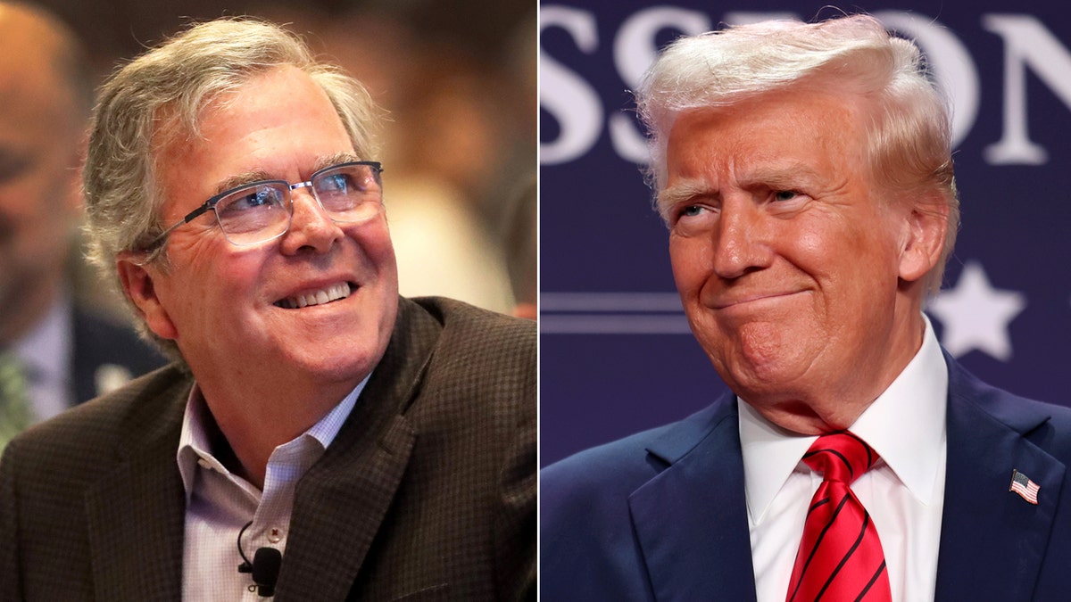 Left: Jeb Bush; Right: Donald Trump