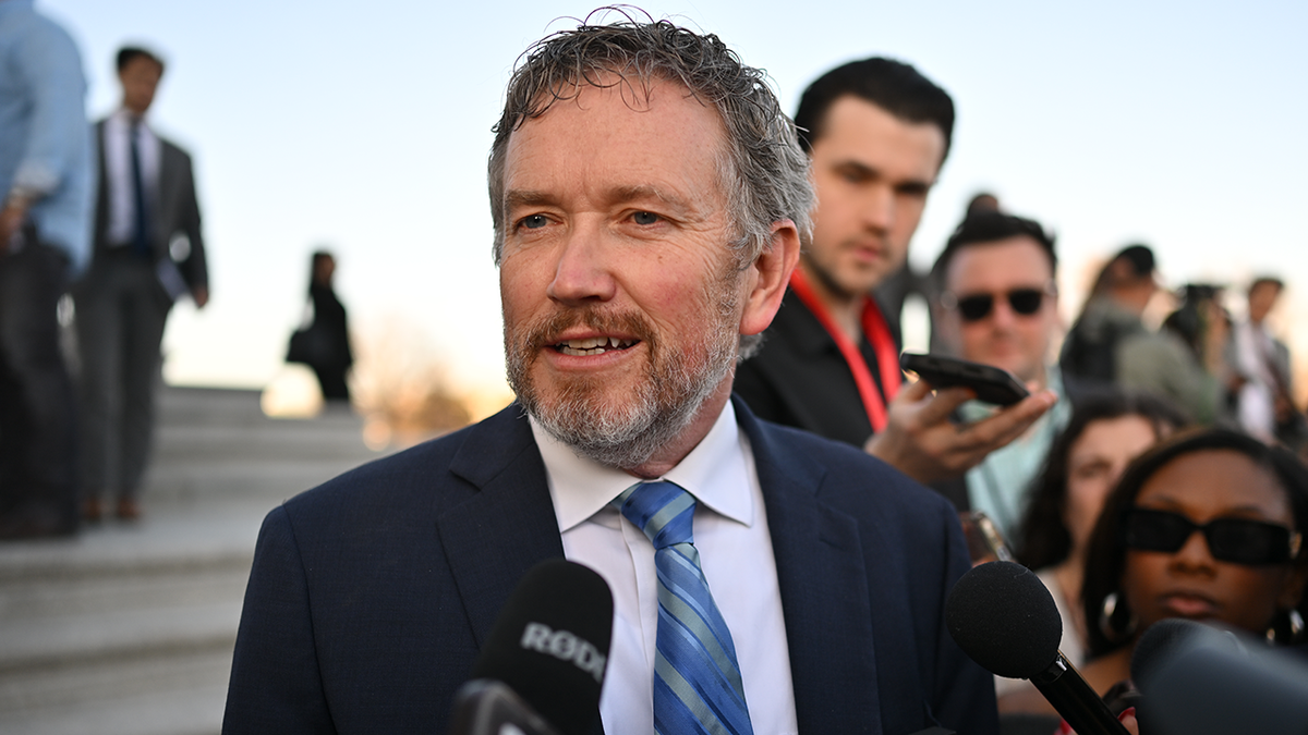 Rep. Thomas Massie speaks to the media following a vote to stop a government shutdown at the U.S. Capitol on March 11, 2025, in Washington.