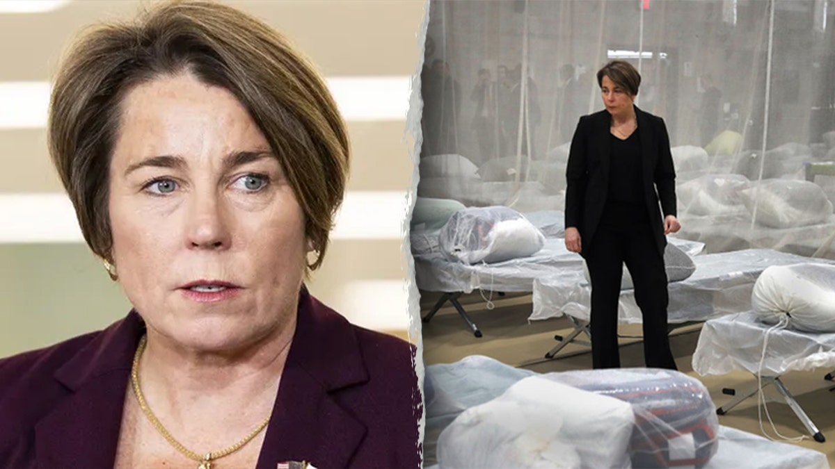 Gov. Maura Healy at a migrant facility