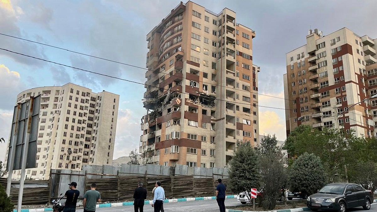 An apartment building that was damaged following bombings across Tehran, Iran carried out by Israel.