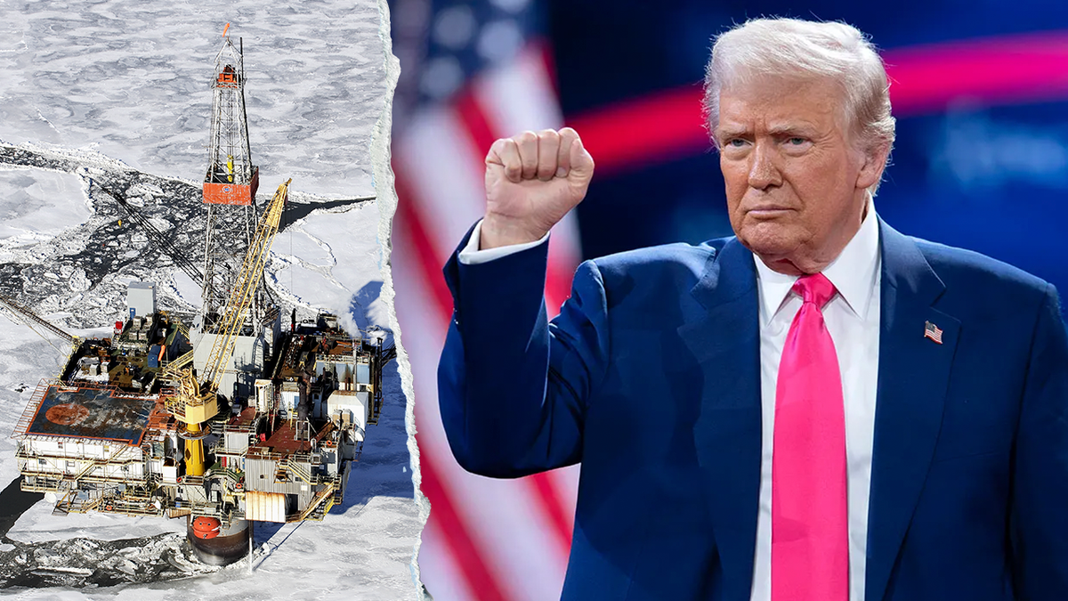 president trump and a drill rig