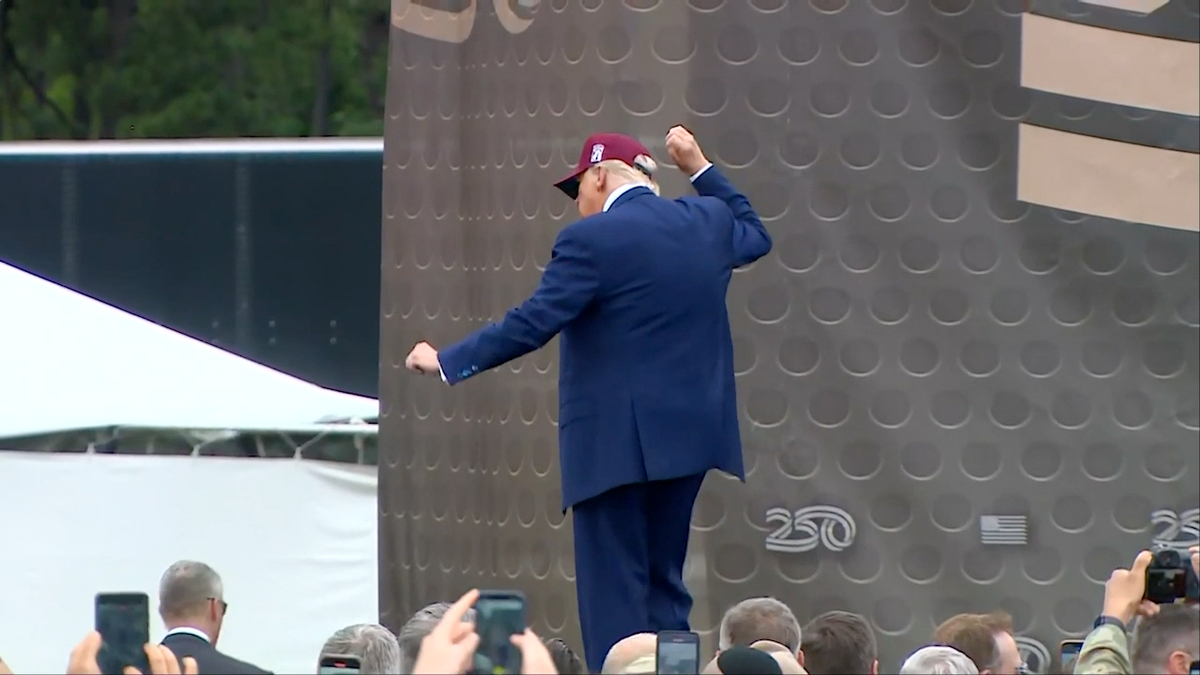 President Donald Trump dancing at Fort Bragg