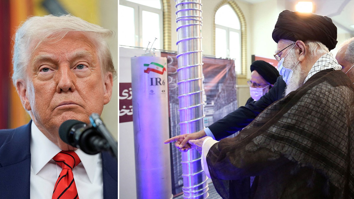 Trump and Ayatollah Khamenei examining Iranian centrifuges