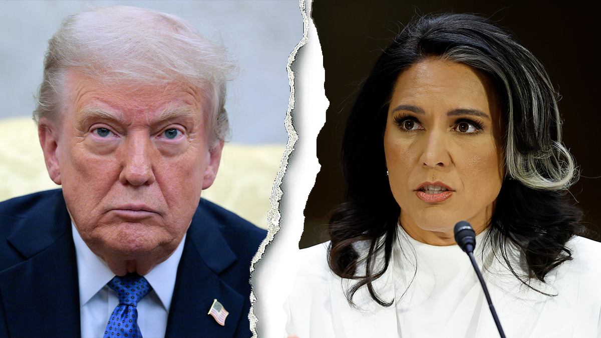 Trump and Gabbard photo split