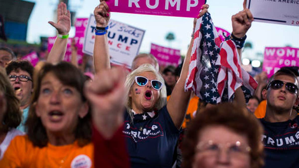 Trump supporters cheering