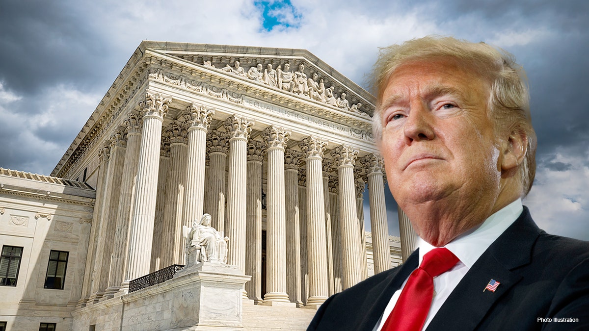 Trump and Supreme Court building photo illustration