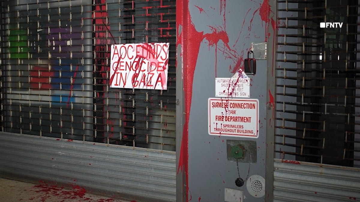AOC office exterior vandalized