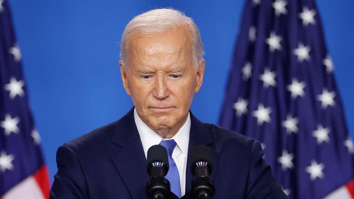 Biden looking down