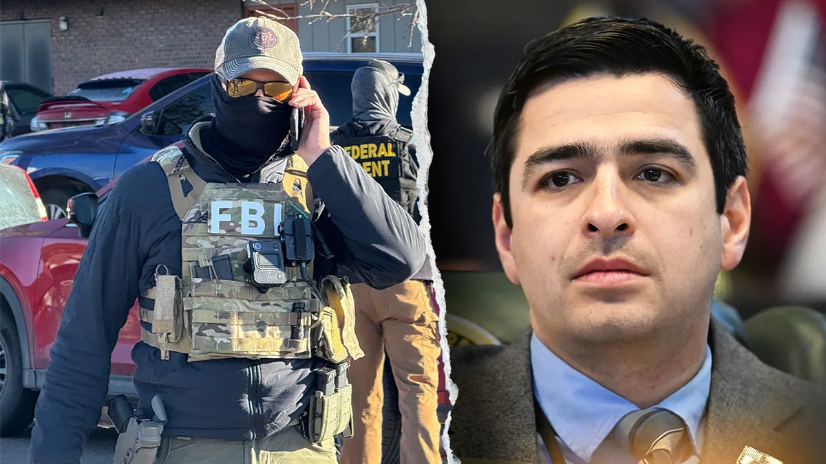 FBI agents and Rep. Gabe Evans, R-Colo.