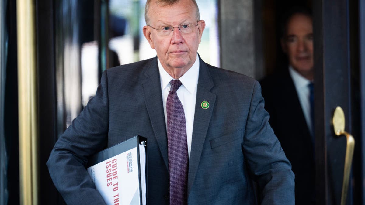 Rep. Mike Ezell, R-Miss., leaves a meeting of the House Republican Conference at the Capitol Hill Club on Wednesday, July 26, 2023. 