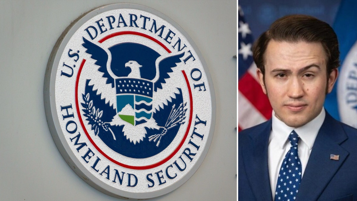 A large DHS logo in a split with Thomas Fugate