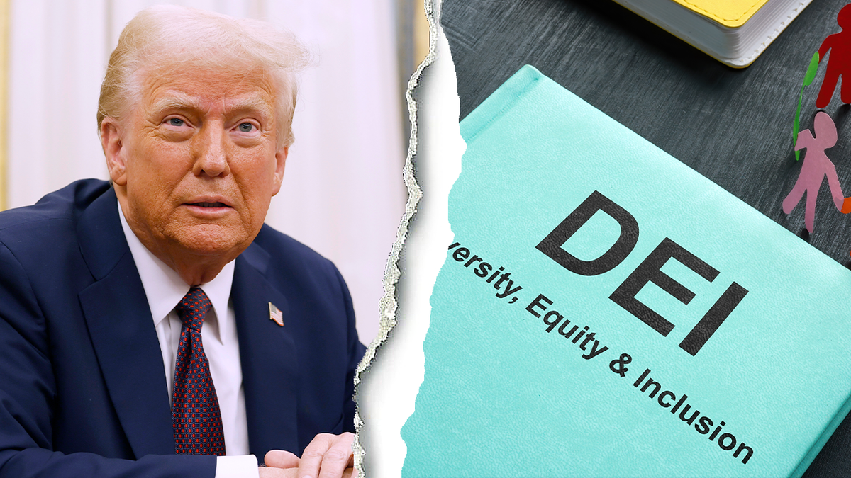 Trump and DEI photo split