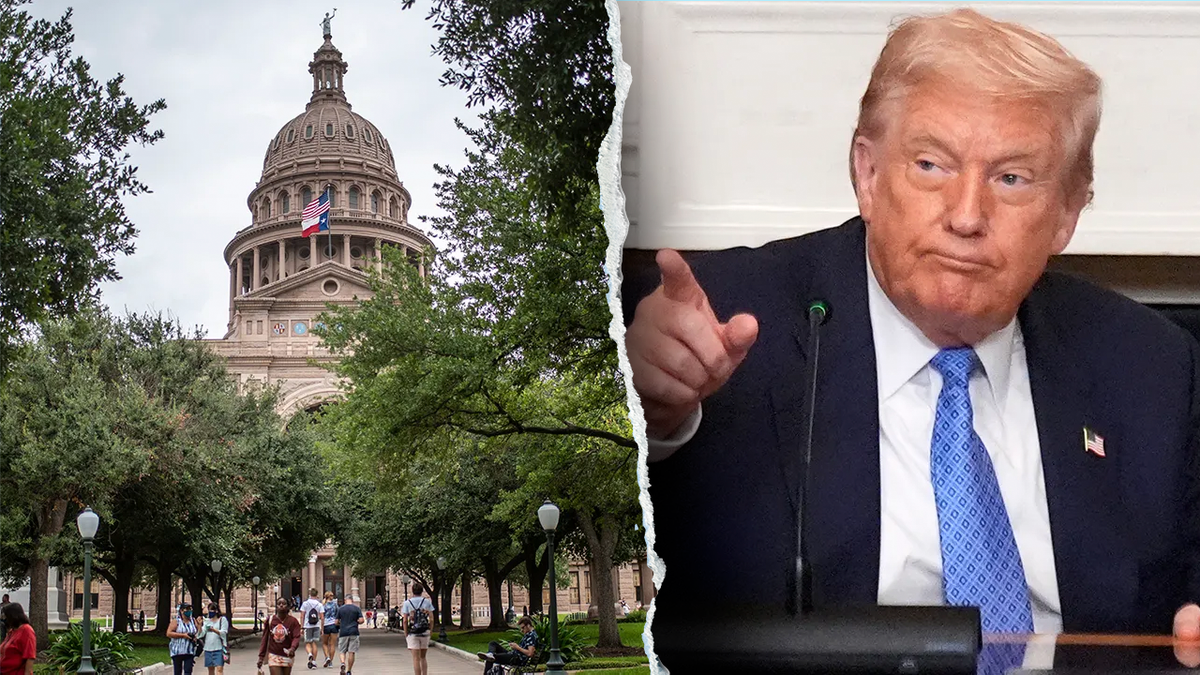 Texas Capitol in Austin and President Donald Trump