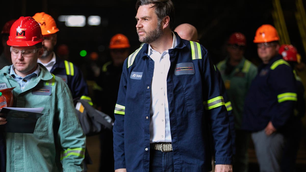 Vice President JD Vance tours the Metallus plant in Canton, Ohio, July 28, 2025.