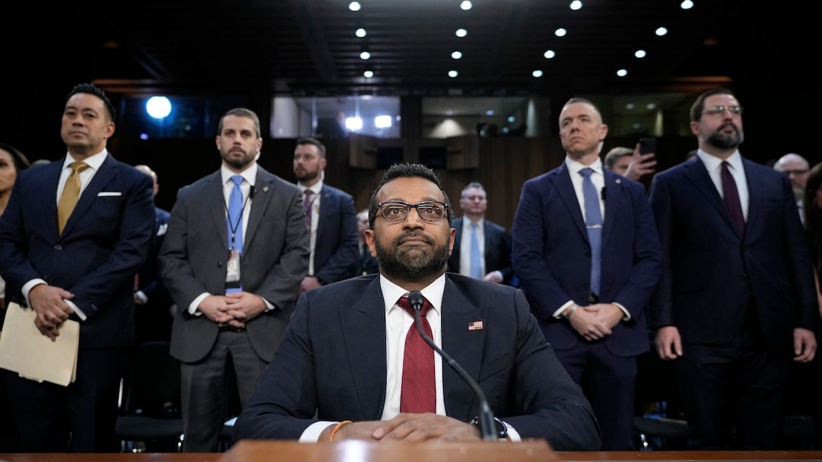 Kash Patel closeup shot at table in hearing
