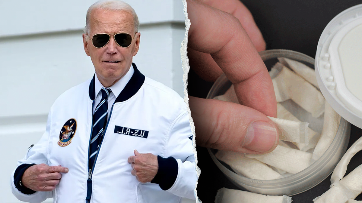 Former President Joe Biden and nicotine pouches