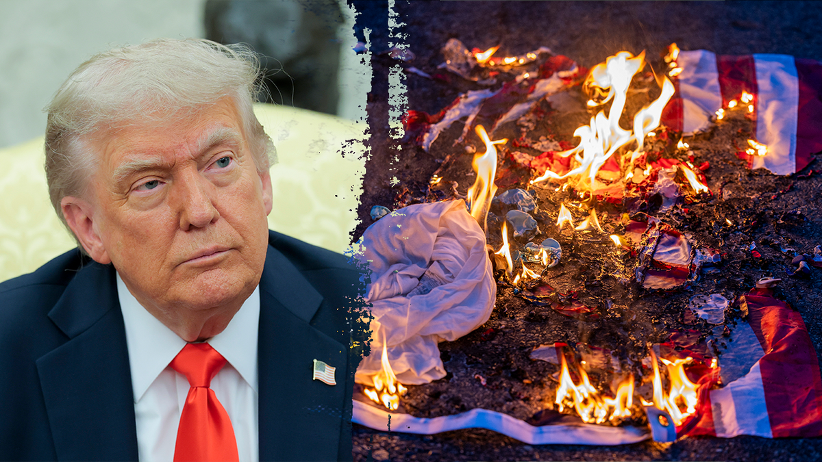Trump, American flag burning
