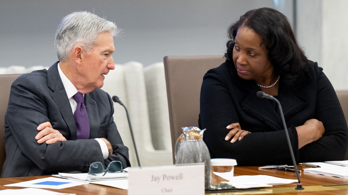Chairman of the US Federal Reserve Jerome Powell and Fed Gov Lisa Cook