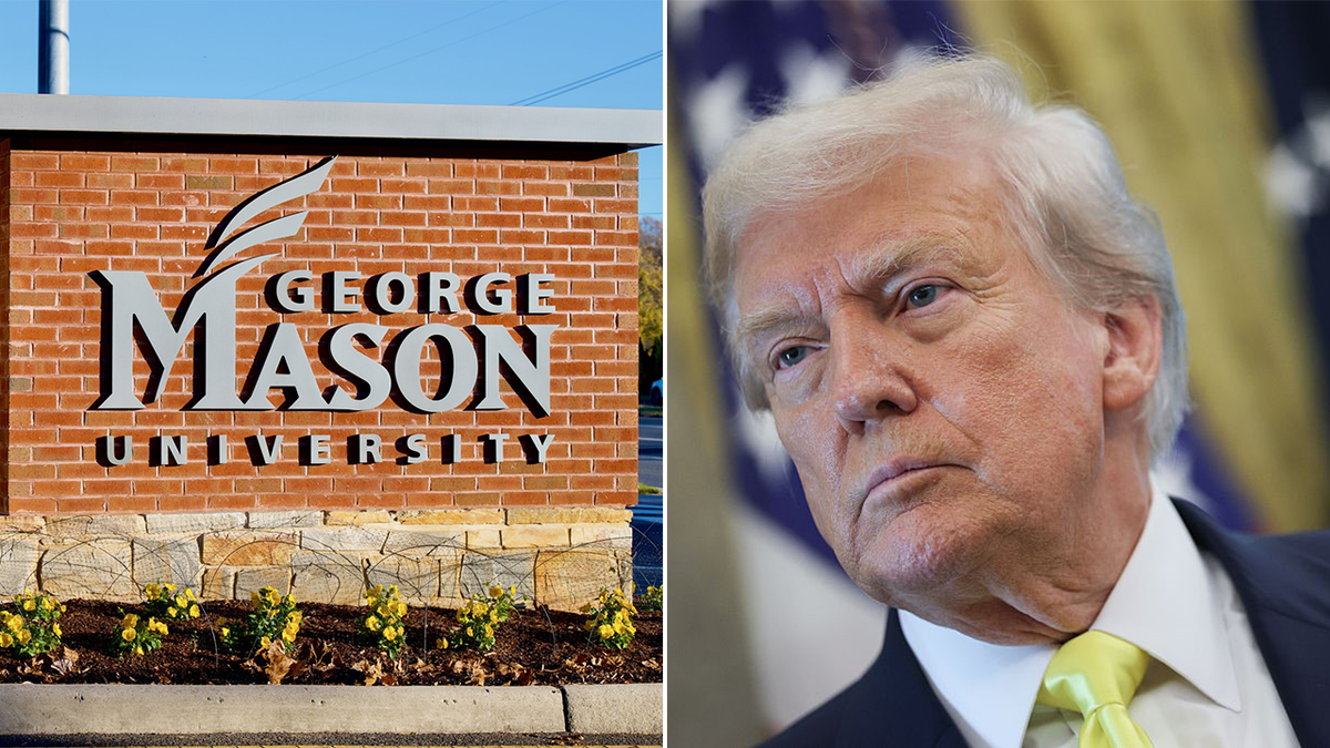 George Mason sign and Trump