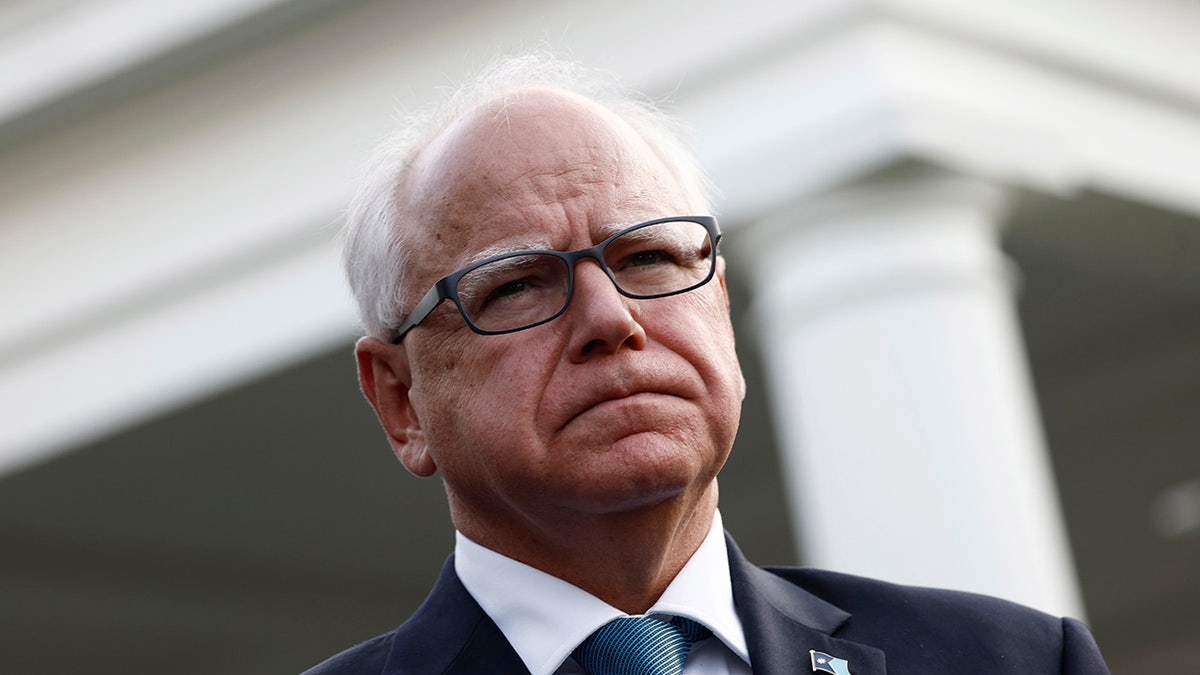 Tim Walz looking serious