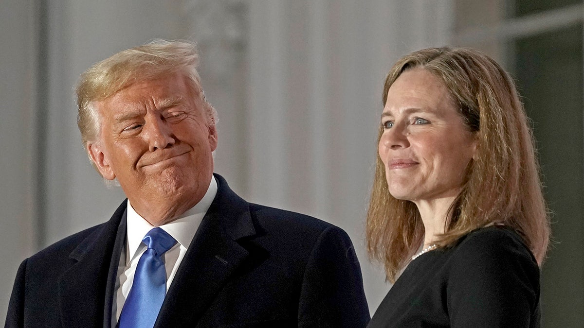 President Donald Trump and Justice Amy Coney Barrett